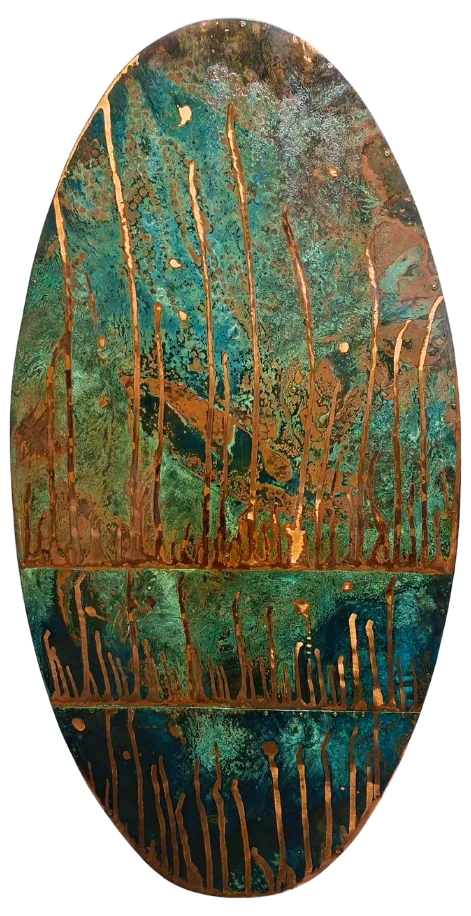Breeze, copper, patina, 1200 × 600mm