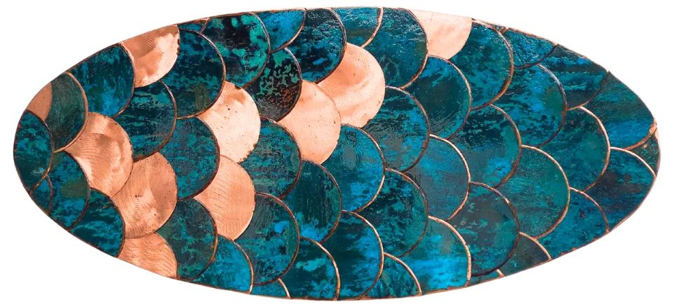 Shine, copper, patina, 870 × 400mm